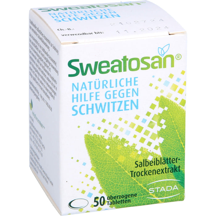 Sweatosan Tabletten natürliche Hilfe gegen Schwitzen, 50 St. Tabletten