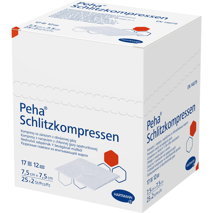 Peha Schlitzkompressen steril 7,5 x 7,5 cm, 50 pc Compresses