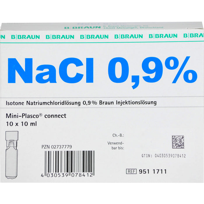 NaCl 0,9% Braun Injektionslösung Mini-Plasco connect, 10 St. Ampullen