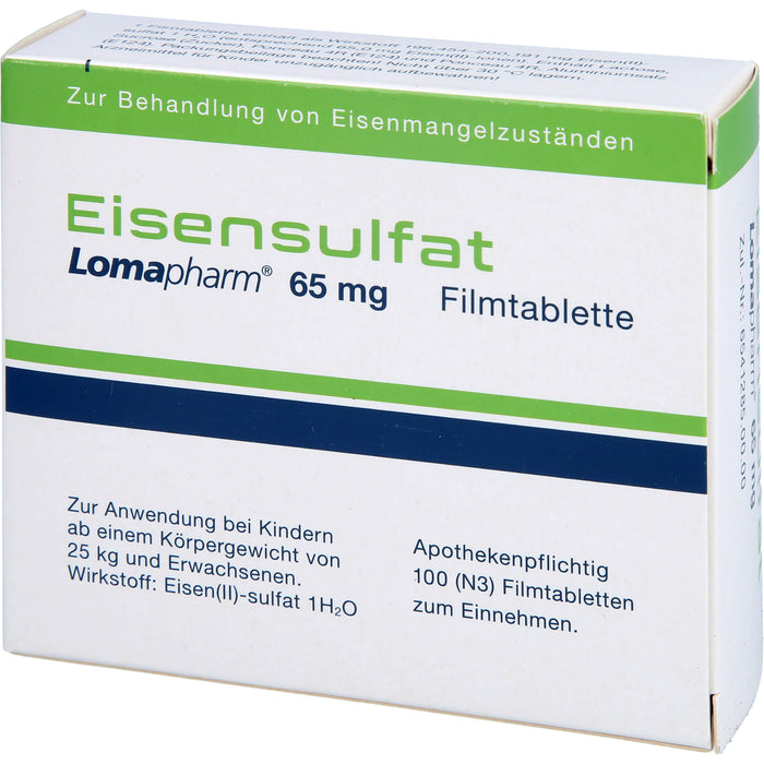 Eisensulfat Lomapharm 65 mg Filmtabletten, 100 St. Tabletten