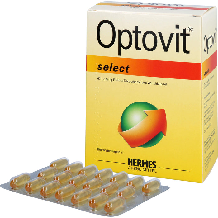 Optovit select 1000 I.E. Kapseln bei Gelenkbeschwerden zur Behandlung eines Vitamin-E Mangels, 100 pc Capsules