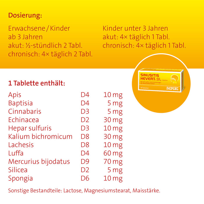 Sinusitis Hevert SL Tabletten, 40 pcs. Tablets