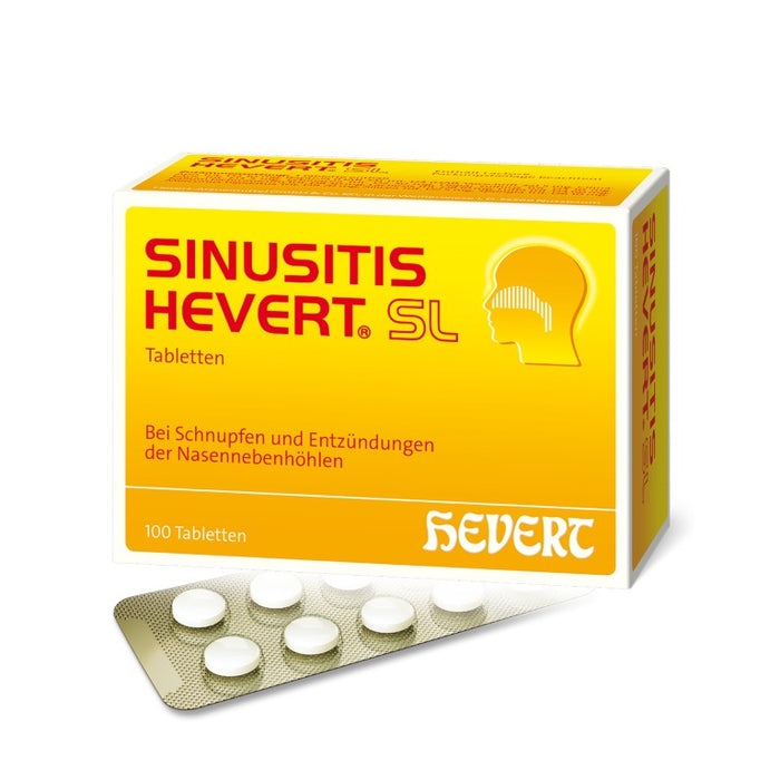 Sinusitis Hevert SL bei Schnupfen und Entzündungen der Nasennebenhöhlen, 100 St. Tabletten