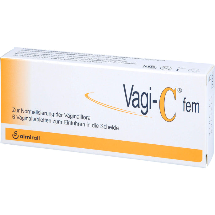 Vagi-C fem Vaginaltabletten zur Normalisierung der Scheidenflora, 6 pc Tablettes