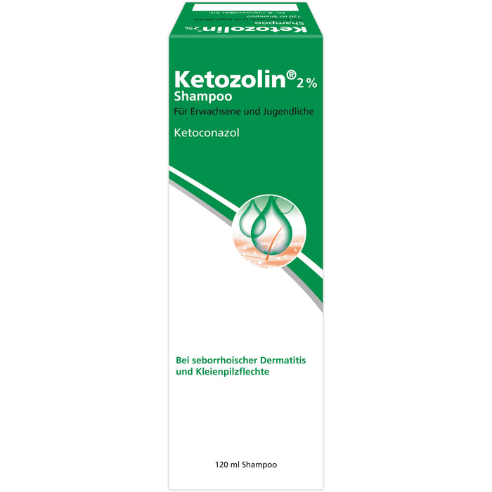 Ketozolin 2% Shampoo bei seborrhoischer Dermatitis, 120 ml Shampoing