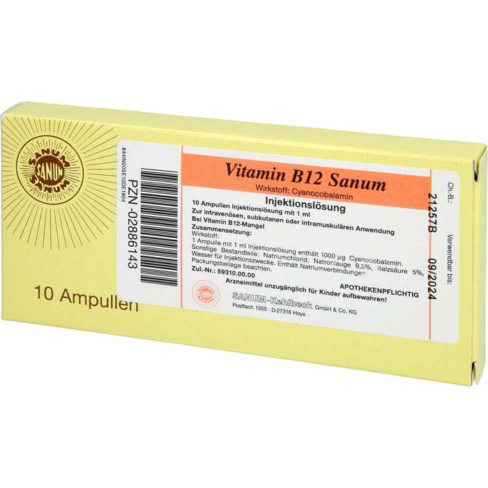 Vitamin B12 Sanum Injektionslösung, 10 pcs. Ampoules