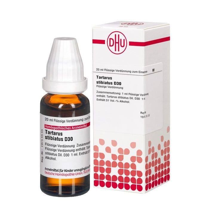 DHU Tartarus stibiatus D30 Dilution, 20 ml Lösung