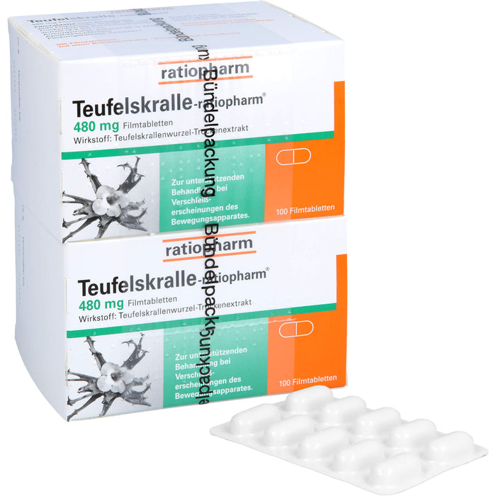 Teufelskralle-ratiopharm Filmtabletten bei Verschleißerscheinungen des Bewegungsapparates, 200 pc Tablettes