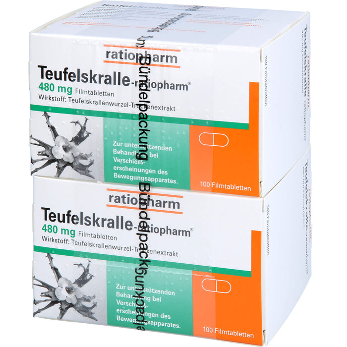 Teufelskralle-ratiopharm Filmtabletten bei Verschleißerscheinungen des Bewegungsapparates, 200 pcs. Tablets