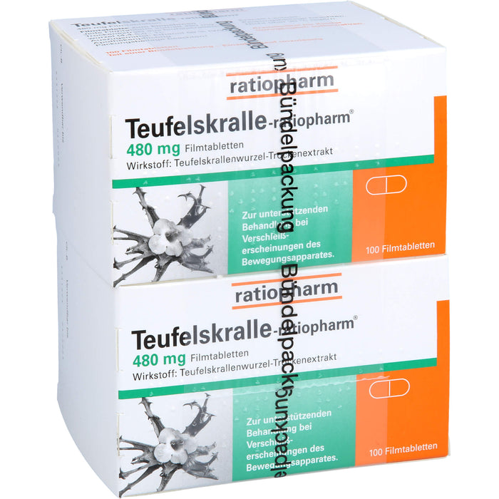 Teufelskralle-ratiopharm Filmtabletten bei Verschleißerscheinungen des Bewegungsapparates, 200 pc Tablettes