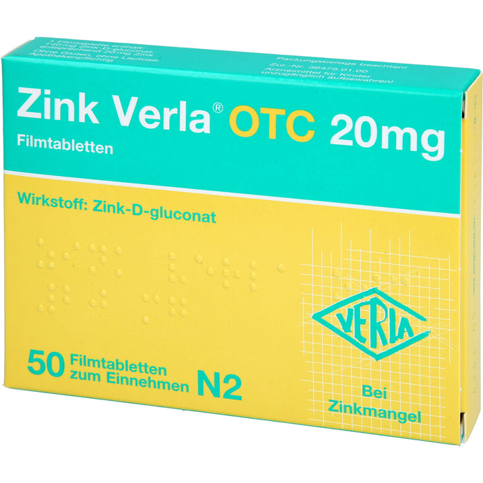 Zink Verla OTC 20mg, Filmtbl., 50 St FTA