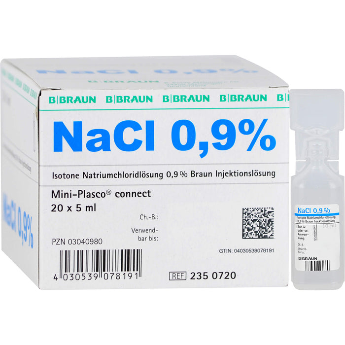 Isotone Kochsalzlösung NaCl 0,9% Braun Mini-Plasco connect, 100 ml Lösung