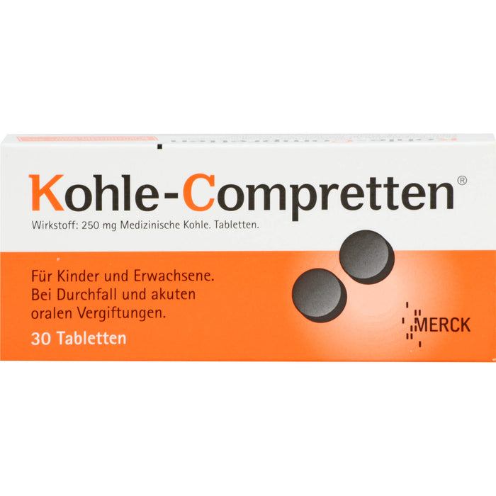 Kohle-Compretten Tabletten bei Durchfall und Vergiftungen, 30 St. Tabletten