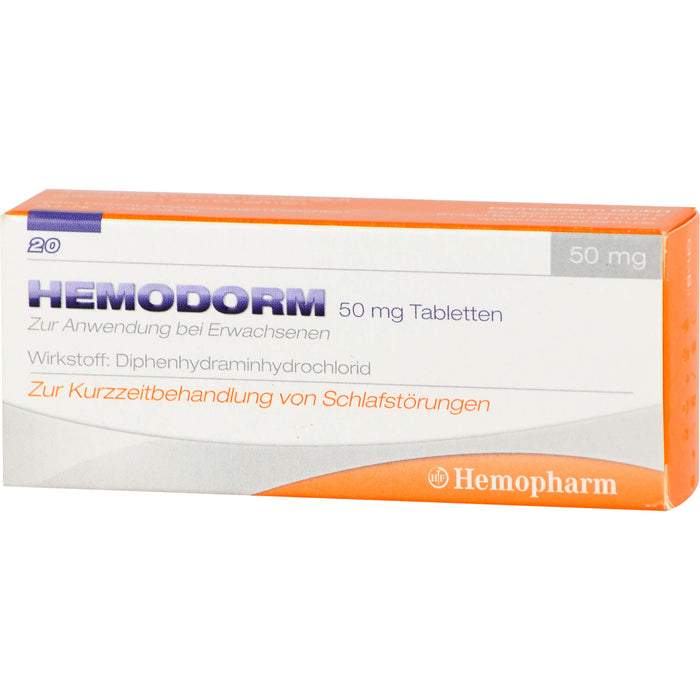 HEMODORM 50 mg Tabletten bei Schlafstörungen, 20 pc Tablettes