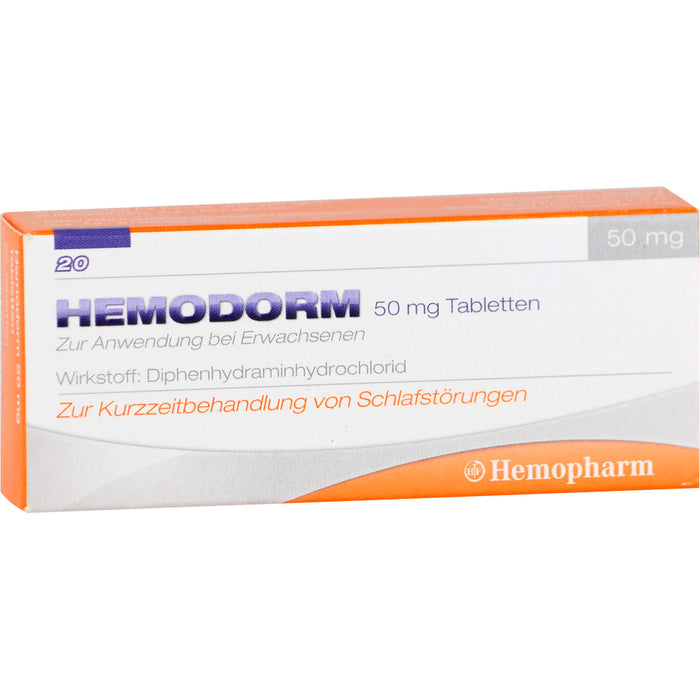 HEMODORM 50 mg Tabletten bei Schlafstörungen, 20 pc Tablettes