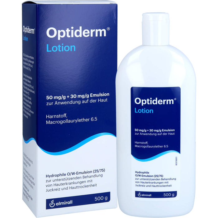 Optiderm Lotion für die Behandlung größerer juckender Hautflächen, 500 g Lösung