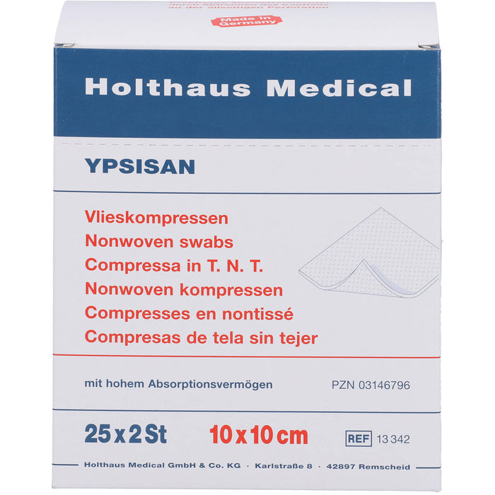 Holthaus Medical Ypsisan Vlieskompressen 10 x 10 cm steril, 50 St. Kompressen