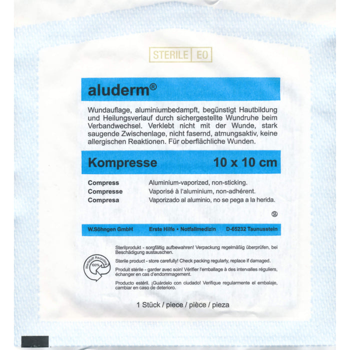 aluderm Kompresse 10 x 10 cm steril, 1 pc Compresses