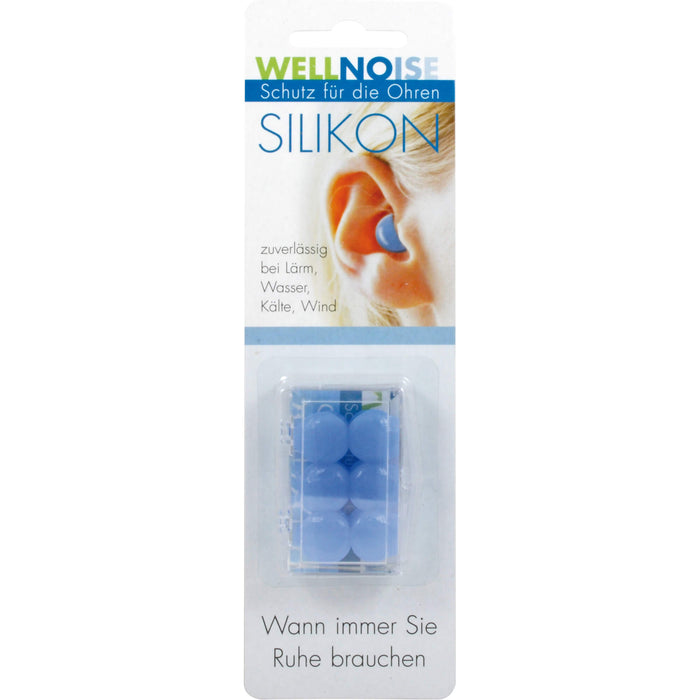 WELLNOISE Silikon blau Ohrenstopfen, 6 pc Bouchons d'oreilles