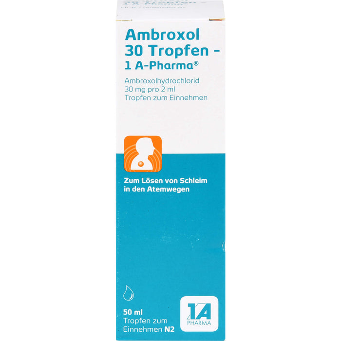 1A Pharma Ambroxol 30 Tropfen zum Lösen von Schleim in den Atemwegen, 50 ml Solution