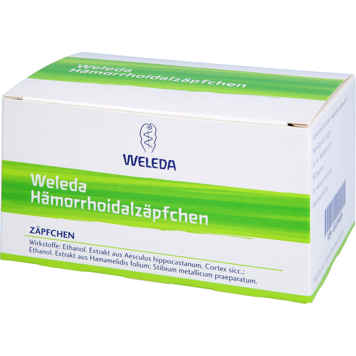 Weleda Hämorrhoidalzäpfchen bei Hämorrhoiden, Hauteinrisse, Juckreiz am After und Afterentzündung, 50 pc Suppositoires