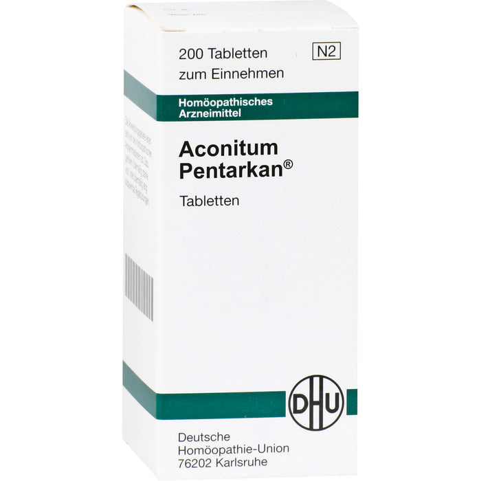 DHU Aconitum Pentarkan Tabletten bei akuten, fieberhaften Infekten der Atemwege, 200 pc Tablettes