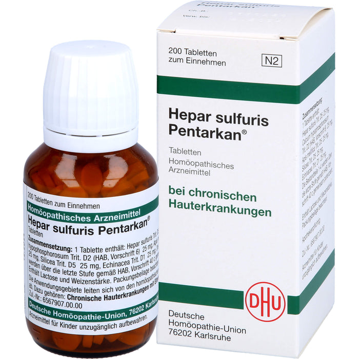 DHU Hepar sulfuris Pentarkan Tabletten bei chronischen Hauterkrankungen, 200 pc Tablettes