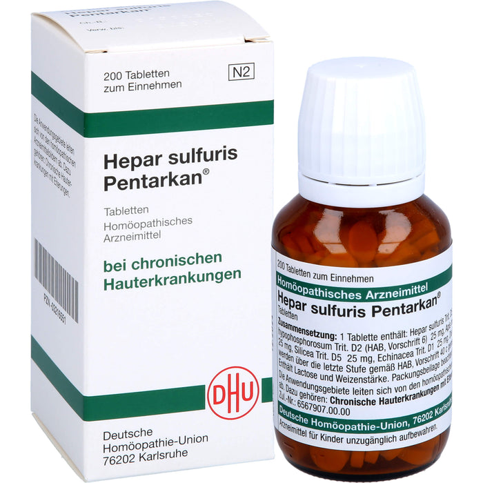 DHU Hepar sulfuris Pentarkan Tabletten bei chronischen Hauterkrankungen, 200 pc Tablettes