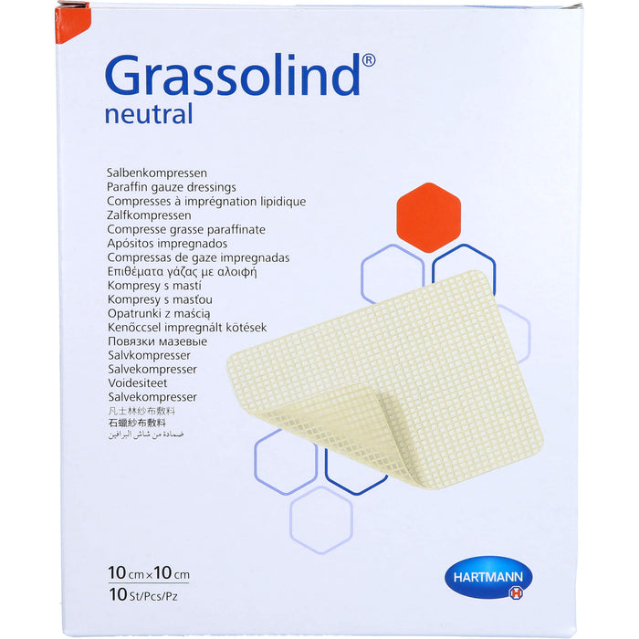 GRASSOLIND Salbenkompressen steril 10X10CM, 10 St KOM