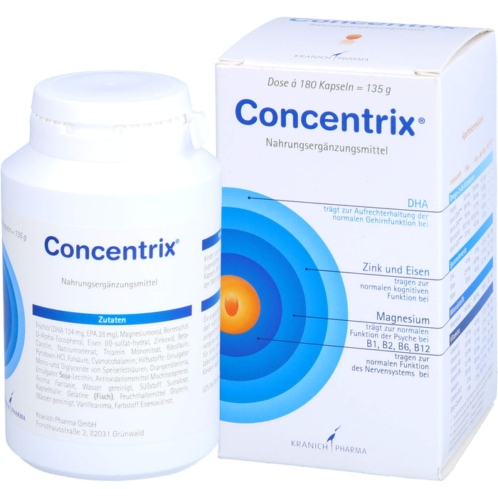 Concentrix Kapseln für Konzentration und Aufmerksamkeit, 180 pc Capsules