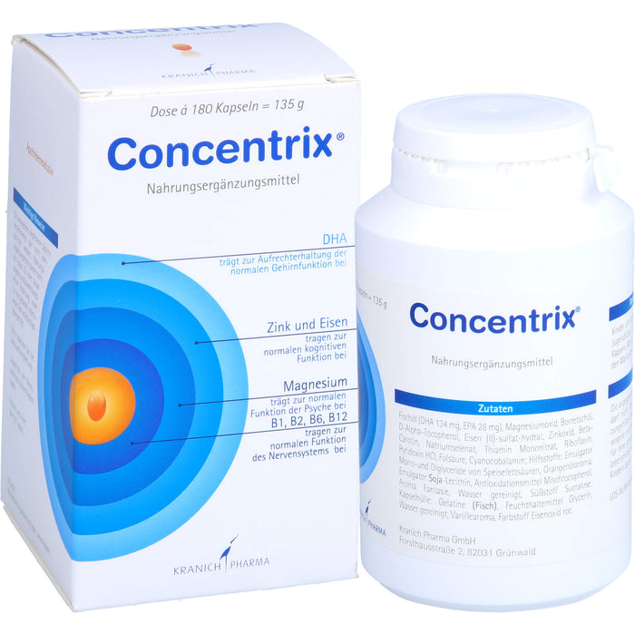 Concentrix Kapseln für Konzentration und Aufmerksamkeit, 180 pc Capsules