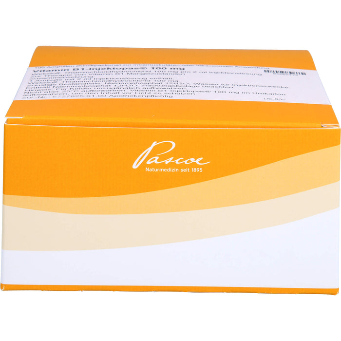 Pascoe Vitamin B1-Injektopas 100 mg flüssige Verdünnung, 100 pcs. Ampoules