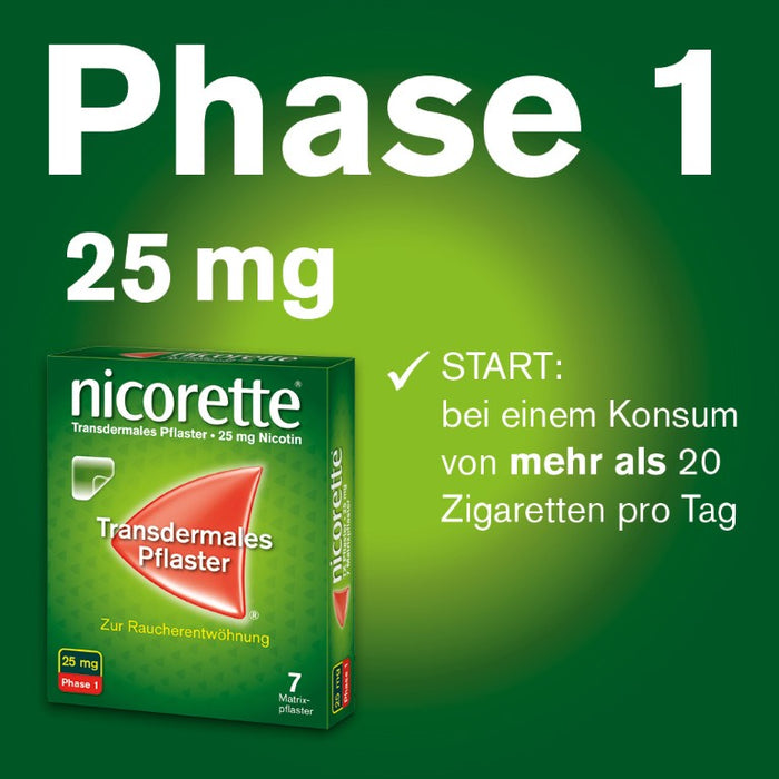 nicorette TX Pflaster 25 mg Nicotin zur Raucherentwöhnung, 7 pcs. Patch