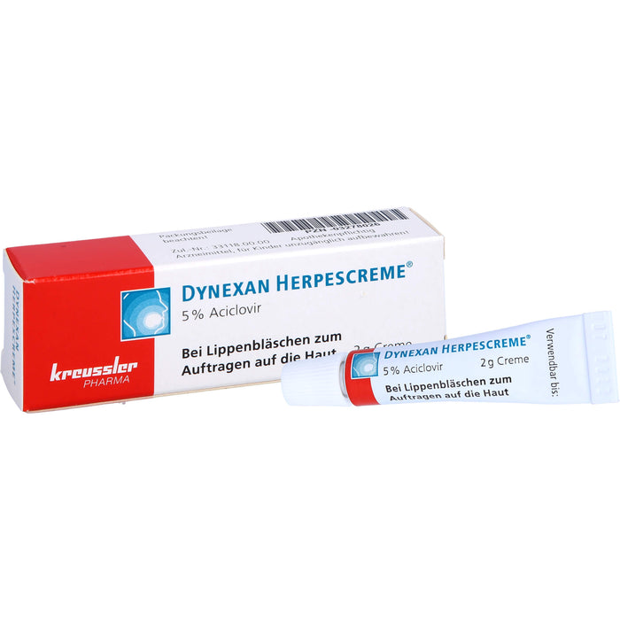 DYNEXAN Herpescreme mit 5 % Aciclovir bei Lippenbläschen, 2 g Cream