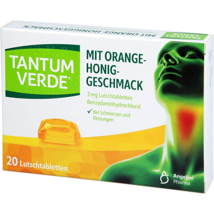 Tantum Verde Lutschtabletten mit Orange-Honig-Geschmack, 20 pc Tablettes