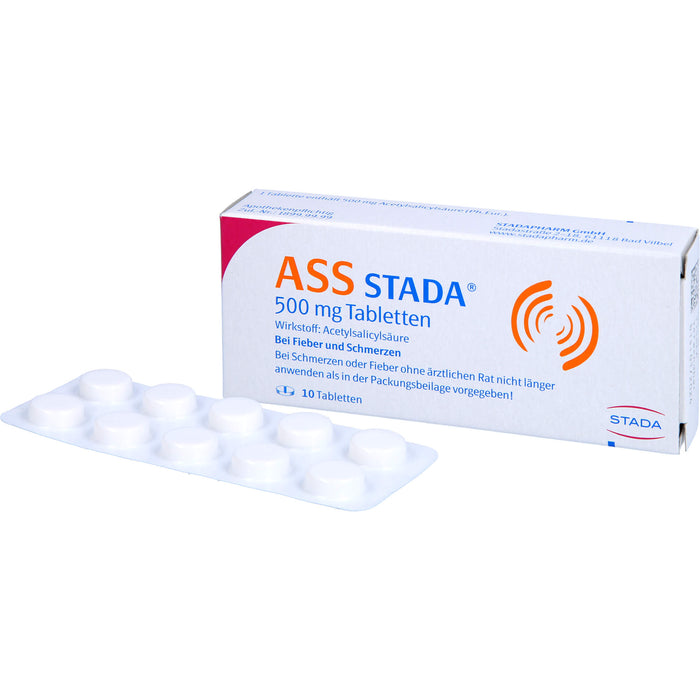 ASS STADA 500 mg Tabletten bei Fieber und Schmerzen, 10 pcs. Tablets