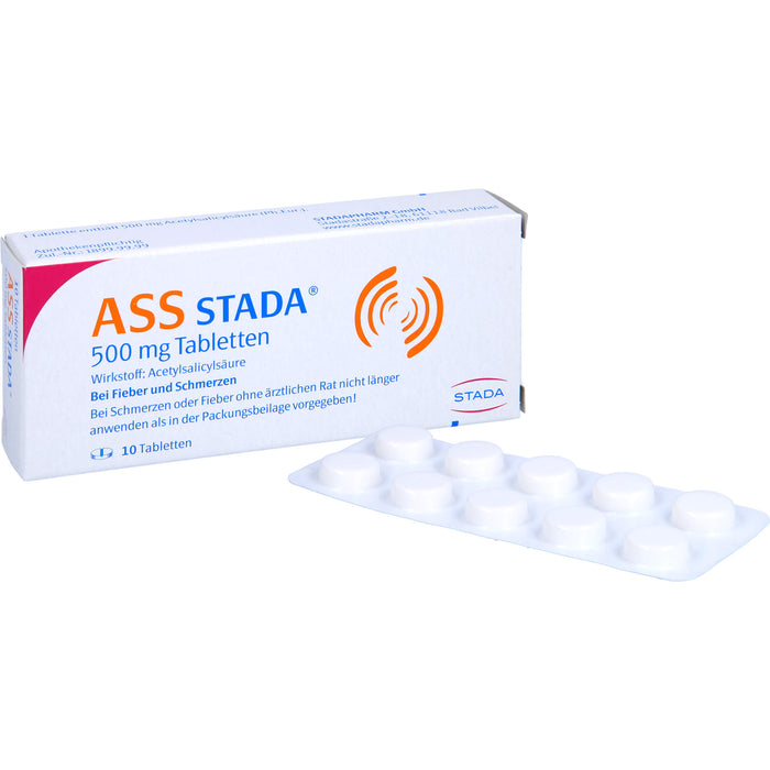 ASS STADA 500 mg Tabletten bei Fieber und Schmerzen, 10 pc Tablettes