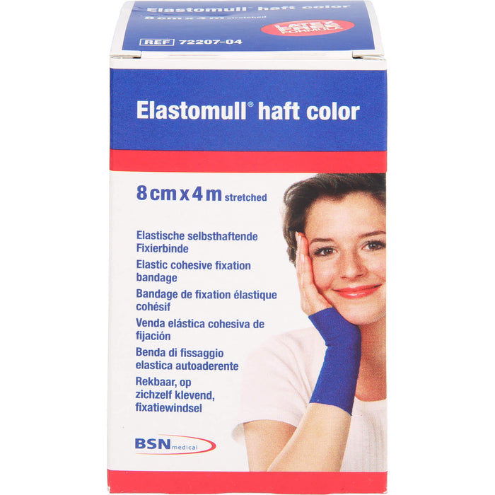 Elastomull haft 4mx8cm color blau, 1 pc Bandage