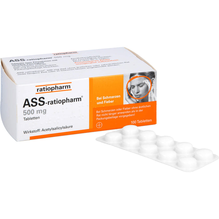 ASS-ratiopharm 500 mg Tabletten, 100 pc Tablettes