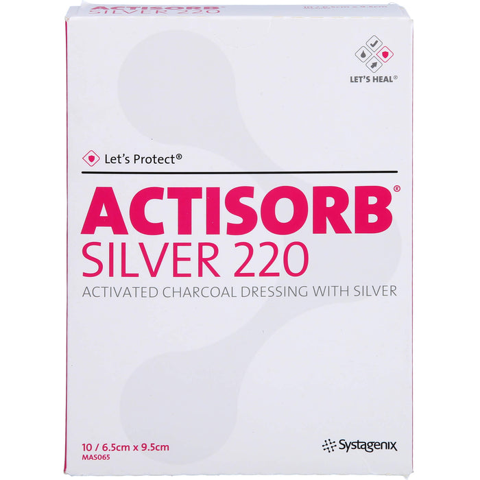 ACTISORB Silver 220 6,5 cm x 9,5 cm sterile Kompressen Reimport EMRAmed, 10 St. Kompressen