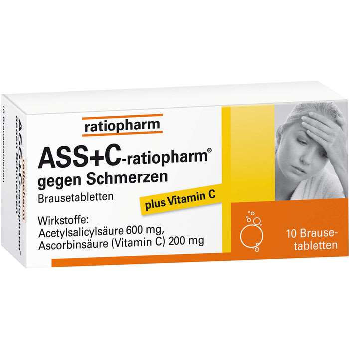 ASS + C-ratiopharm gegen Schmerzen Brausetabletten, 10 St. Tabletten