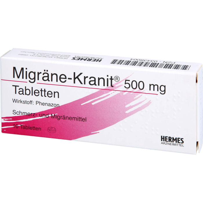 Migräne-Kranit 500 mg Tabletten Schmerz- und Migränemittel, 10 pc Tablettes