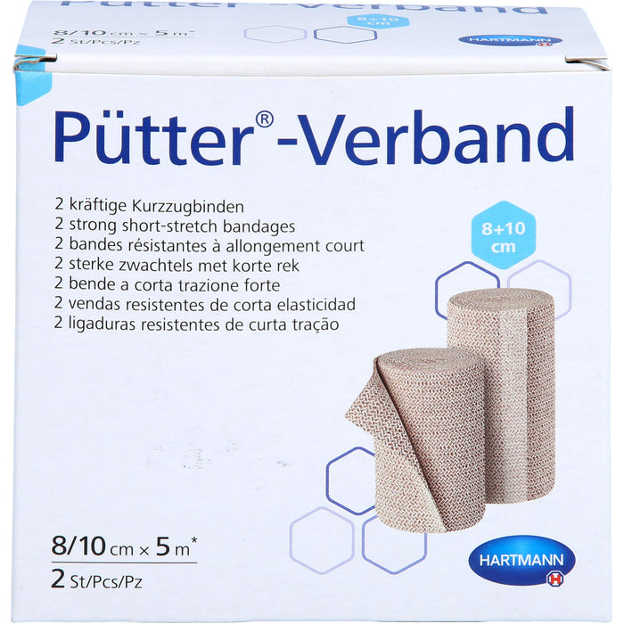 Pütter-Verband kräftige Kurzzugbinden 8 - 10 cm x 5 m, 2 pc Paquet