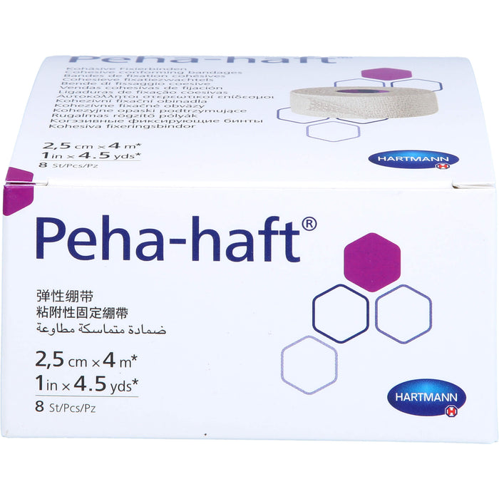 Peha-haft Latexfrei Fixierbinde 2,5cmx4m, 8 St. Packung