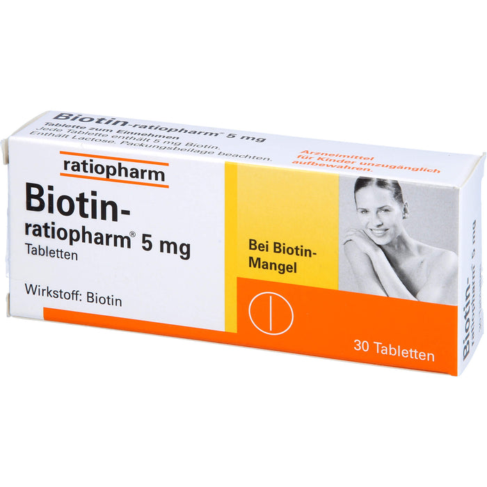 Biotin-ratiopharm 5 mg Tabletten bei Biotin-Mangel, 30 pc Tablettes