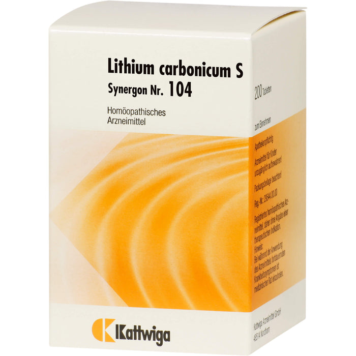 Kattwiga Synergon Nr.104 Lithium carbonicum S Tabletten, 200 pc Tablettes