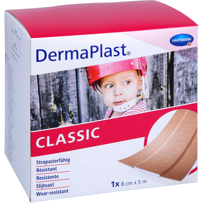 DermaPlast classic 8 cm x 5 m strapazierfähiges Wundpflaster, 1 pcs. Patch