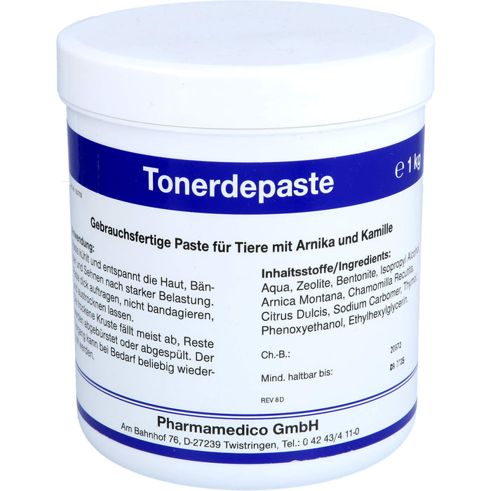 Pharmamedico Tonerdepaste mit Arnika und Kamille für Tiere, 1000 g Pâte