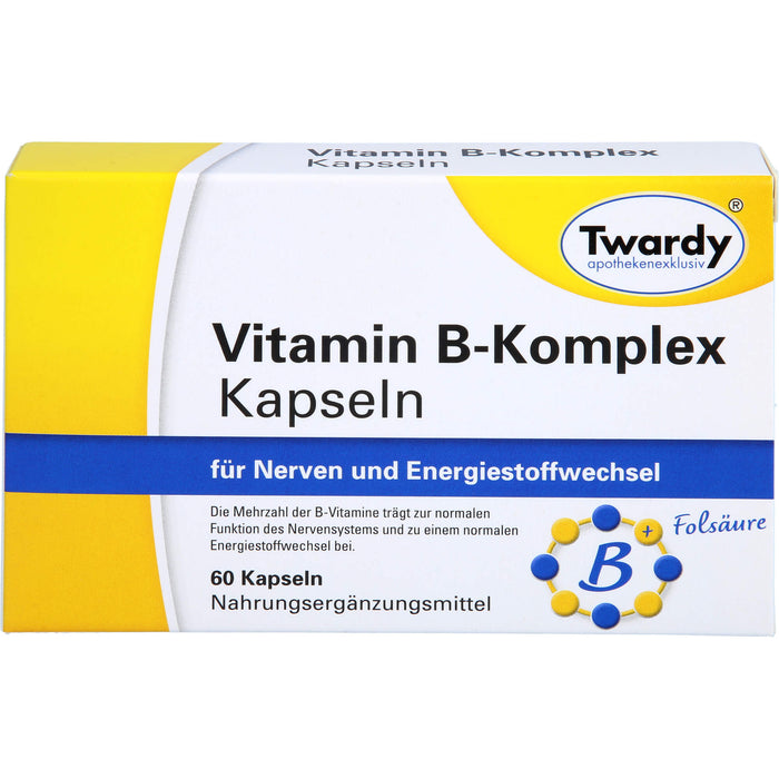 Twardy Vitamin B-Komplex Kapseln für Nerven und Energiestoffwechsel, 60 pcs. Capsules