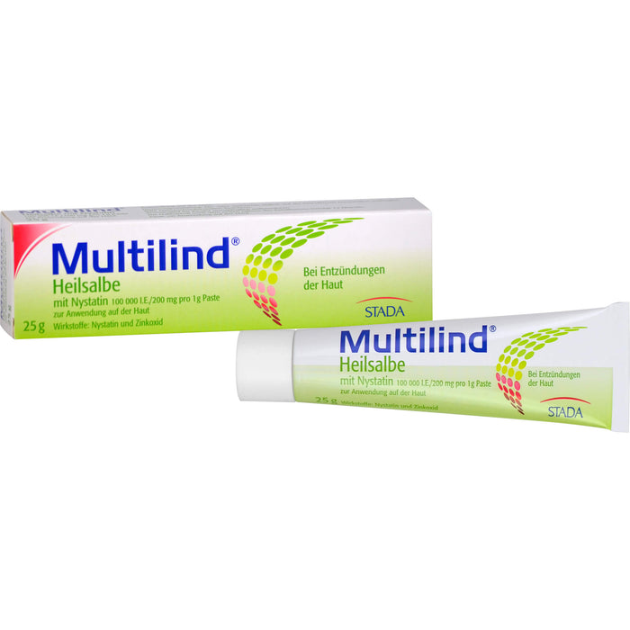 Multilind Heilsalbe mit Nystatin bei Entzündungen der Haut, 25 g Crème